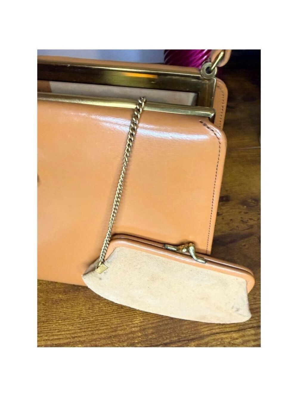 Vintage Leather purse London England Zacbag coin purse 50’s 60’s - Picture 11 of 16